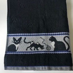 Hand- en Theedoek - Katten - Zwart